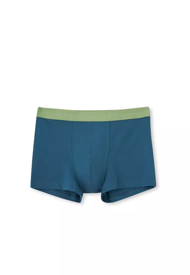 2-Pack Blue-Green Basic Boxer, Leaf Patterned, Regular Fit, Underwear for Men