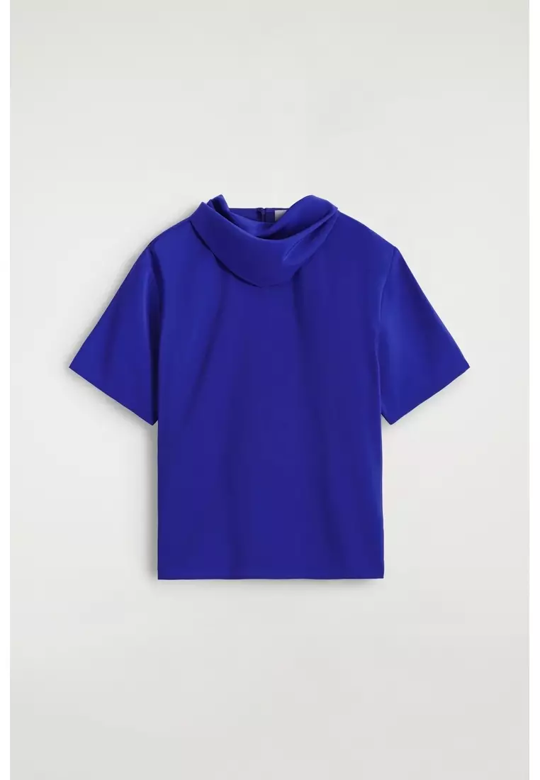 DRAPED SCARF-DETAIL TOP