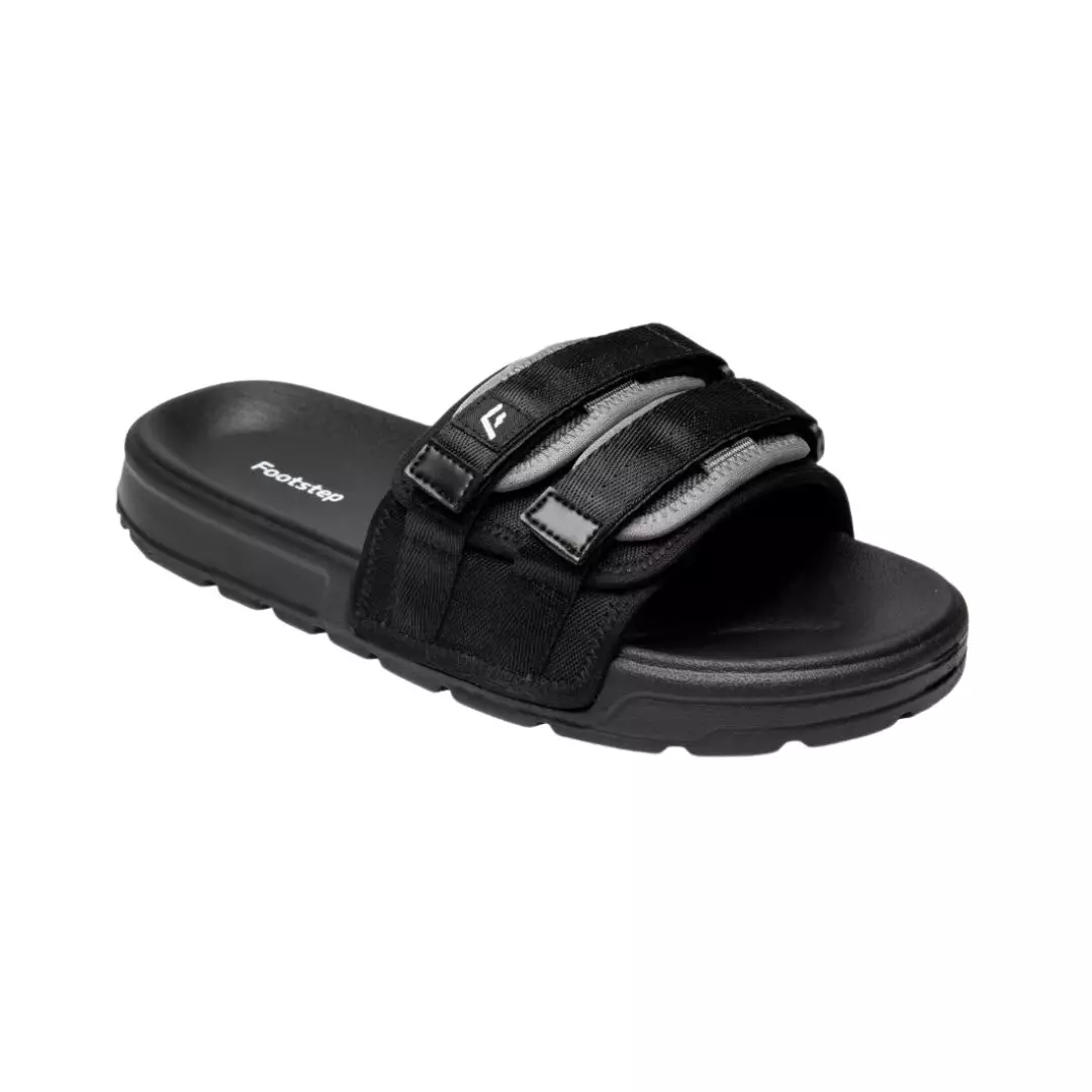Footstep Footwear Sandal Pria Slide Maxi Black Grey Original Sandal