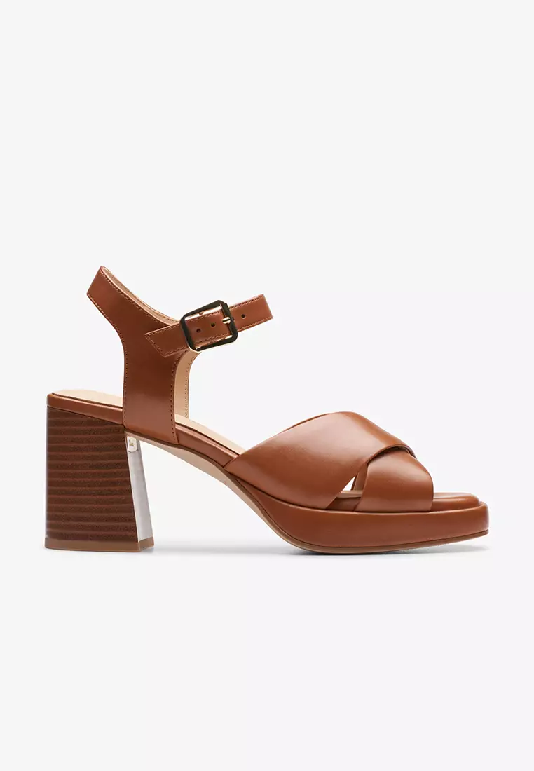 Discount on Clarks  shoes - SKU: Ritzy75 Rae Heeled Sandals Tan