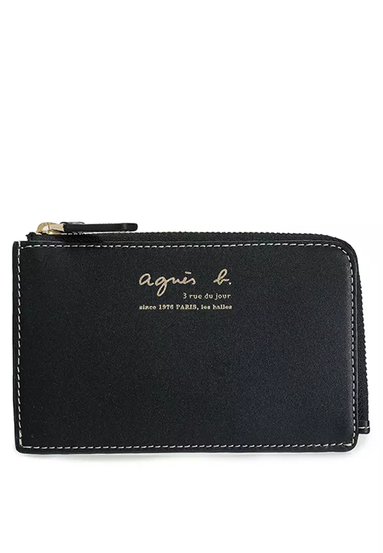 agnès b. Logo Leather Zip Wallet 2026 | Buy agnès b. Online