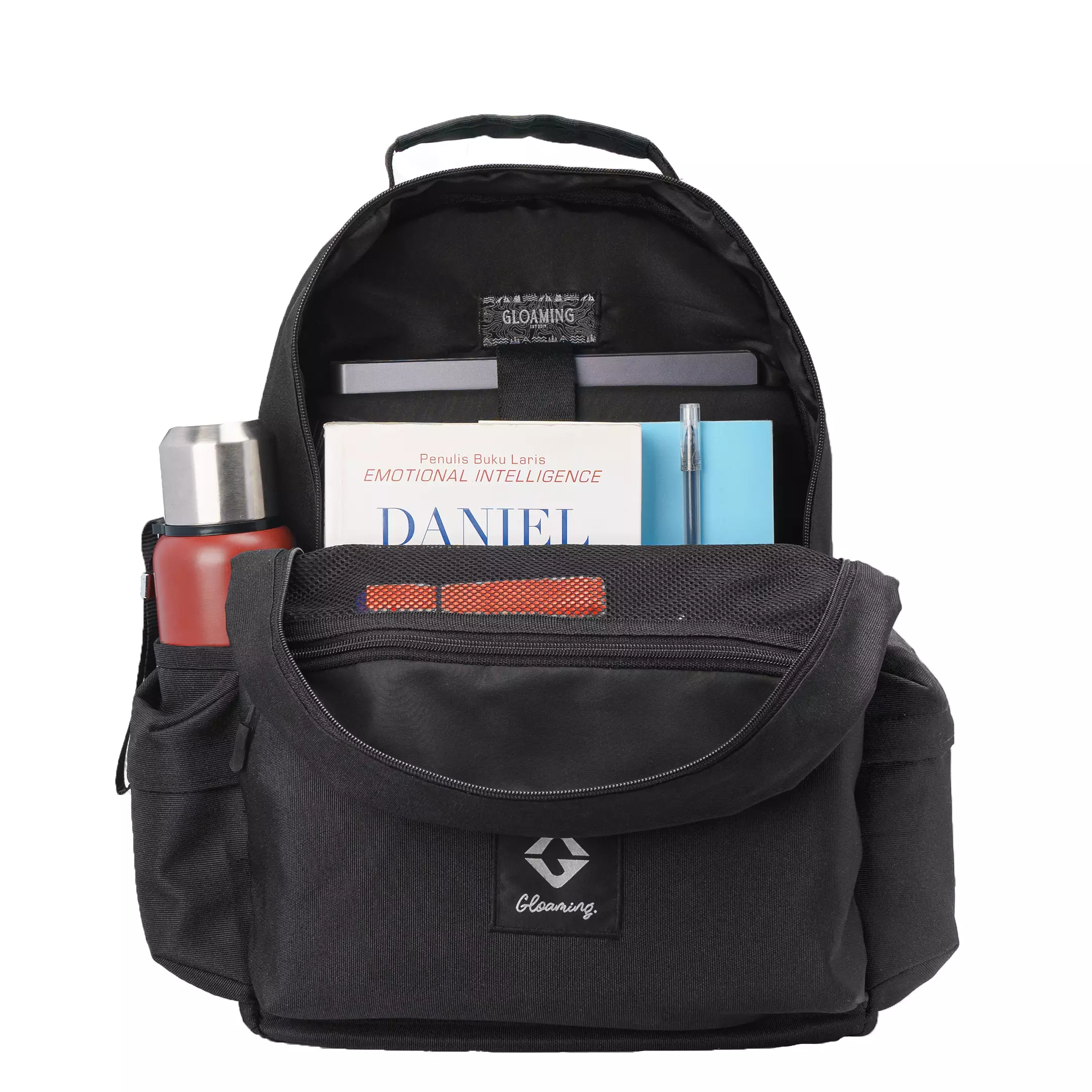 Gloaming Back To School Black Backpack Tas Ransel Tas Laptop Daypack