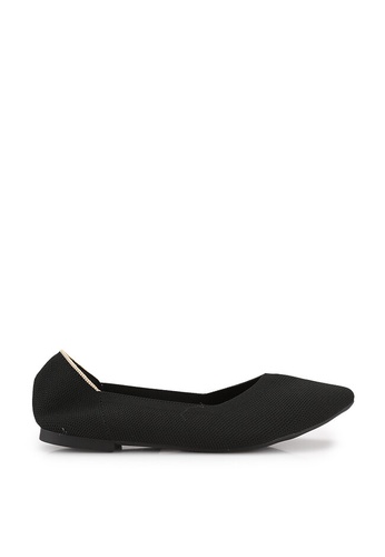 Milliot & Co. black Arlette Pointed Toe Ballerina Flats F01ACSH73E939DGS_1