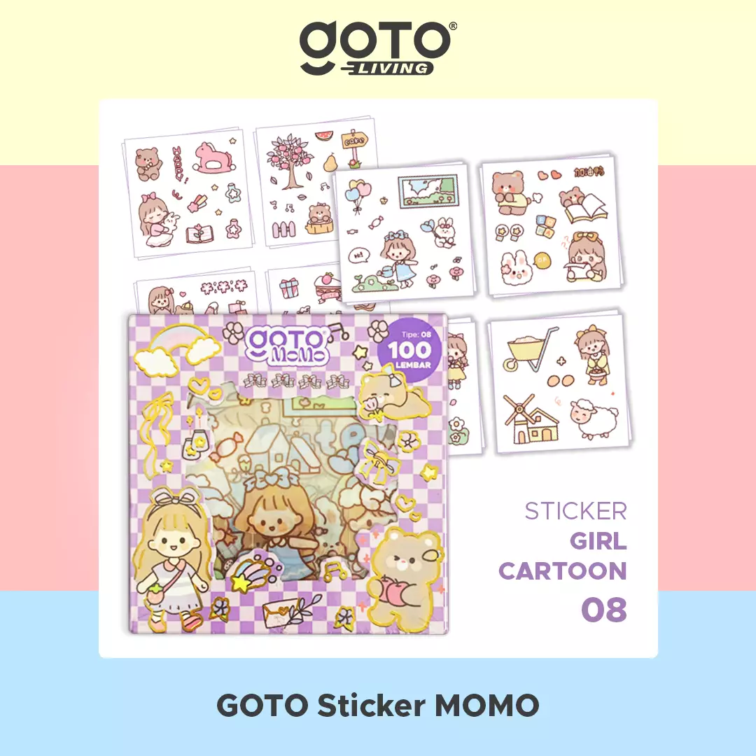 Jual Goto Living Goto Momo Stiker Lucu Sticker Kartun Korea Motif Anti