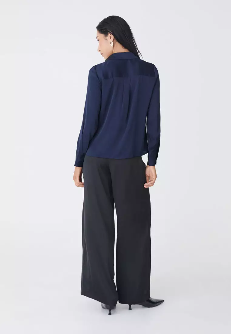 Lila V-neck Satin Blouse