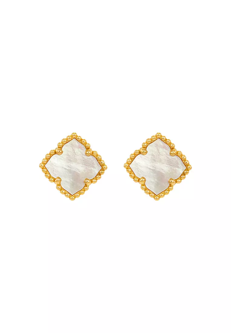 HABIB Mother Of Pearl Earrings in 750/18K Yellow Gold 457800125(YG)-MOP