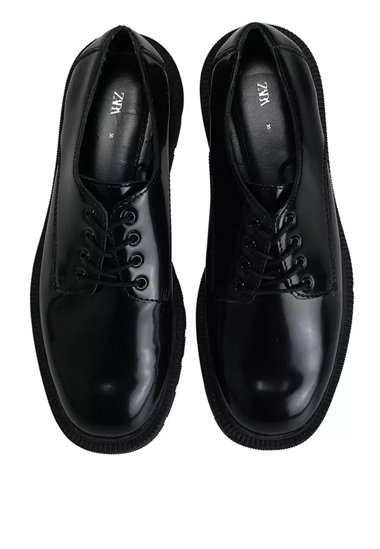 ZARA Chunky Leather Shoes 2025 | Buy ZARA Online | ZALORA