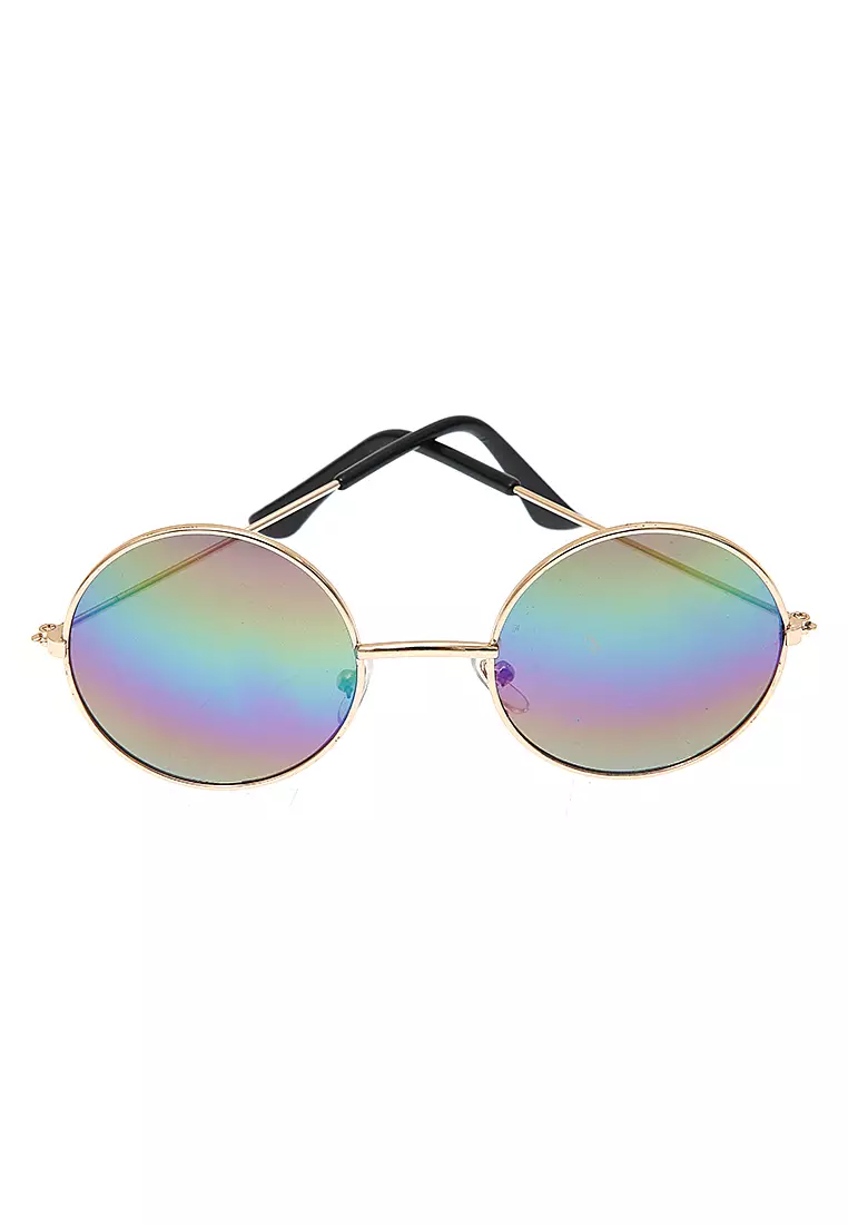Enzio Kacamata Anak Pria UV Protection Sunglasses Kids Round Design Frame Material Alloy ORIGINAL - Rainbow
