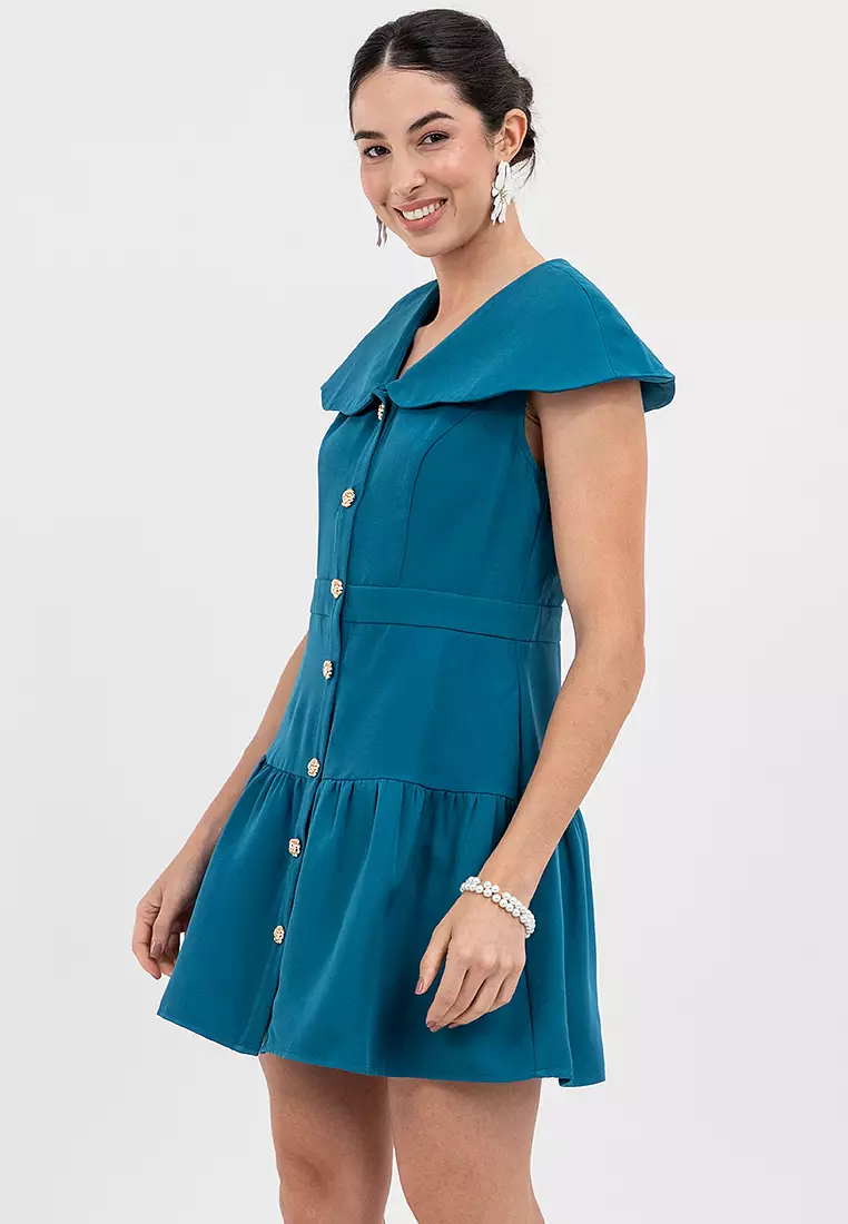 DESMOND Button Front Pinafore Dress