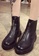 Twenty Eight Shoes black Top Layer Cowhide Front Zipper Mid Boots VB119 3F8B0SH68B3D23GS_5