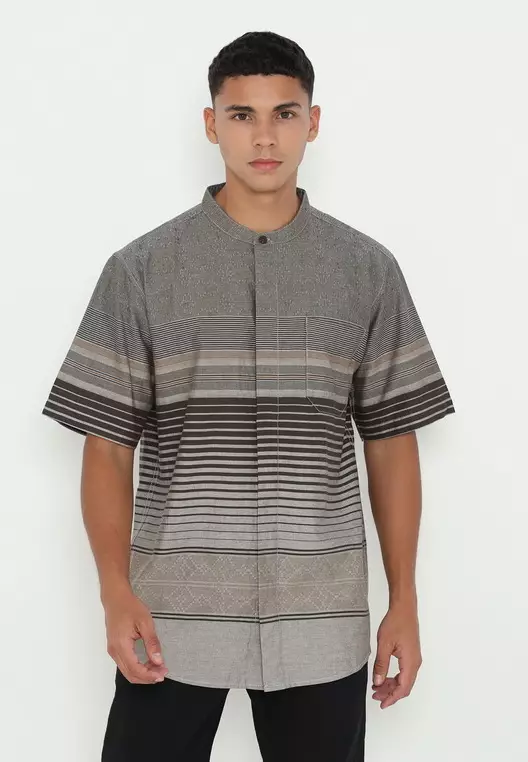 POLICE Kemeja Koko Border Regular Fit Pria