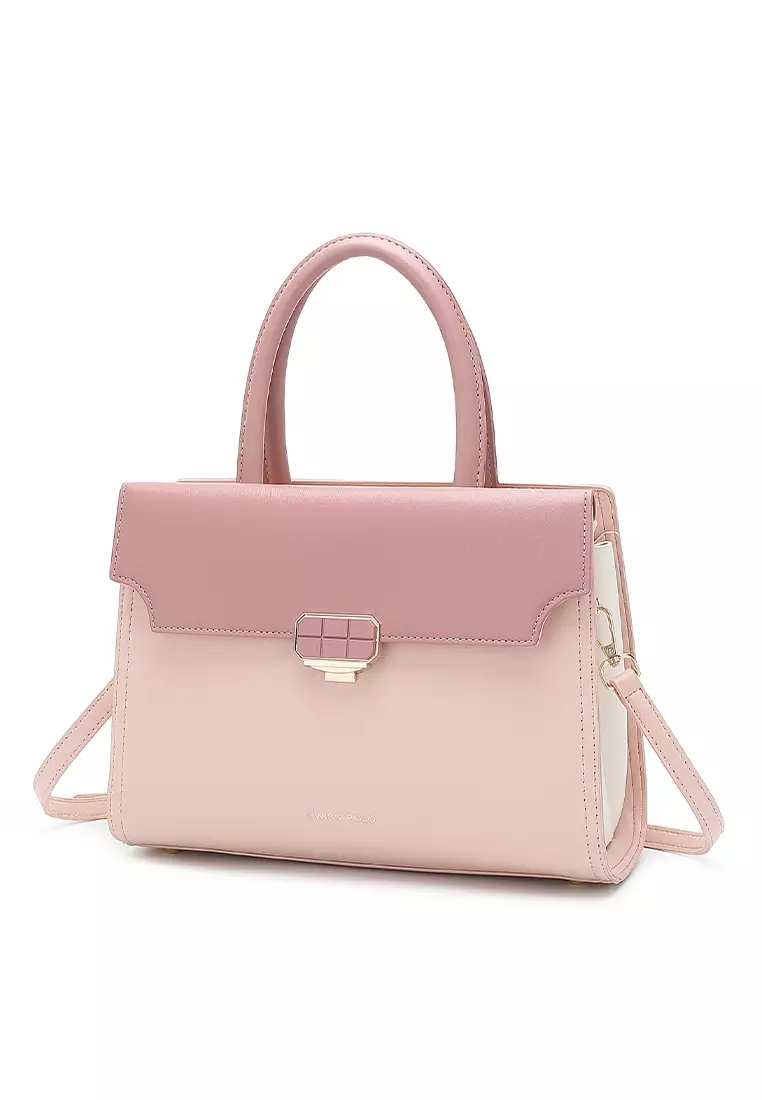 Buy Swiss Polo Top Handle Bag Sling Bag Crossbody Bag Pink