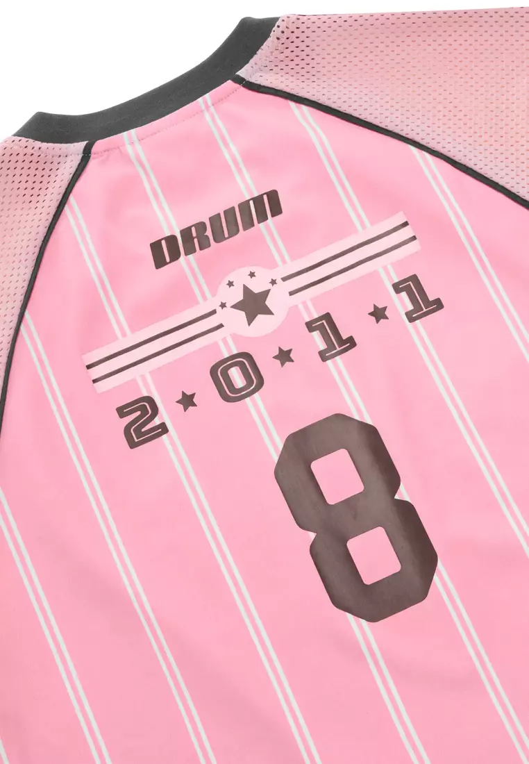 DRUM S. Ladies Raglan Mesh Sleeve Top- Pink