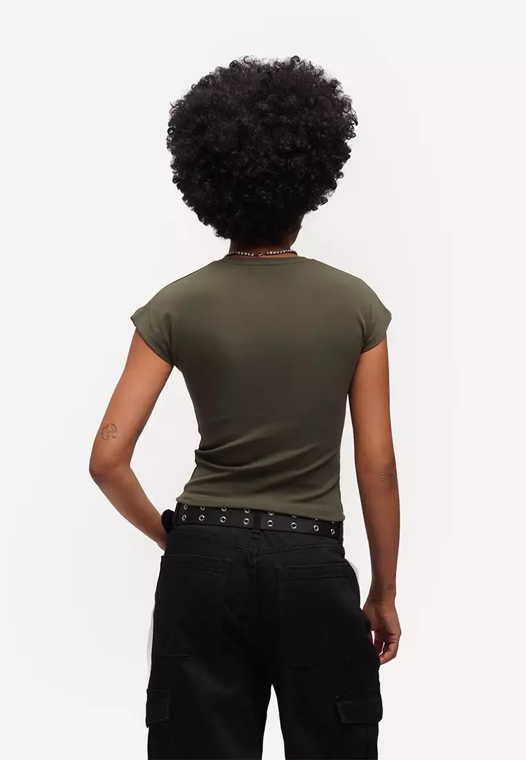 Capped Sleeve Slim T-Shirt