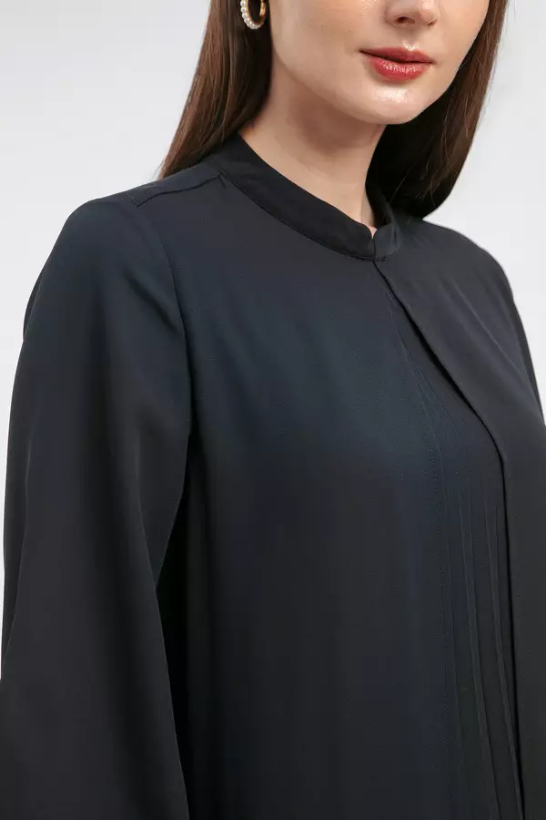 MINIMAL - Ancora - Gamis Lipit Asimetris - Black Warna Black