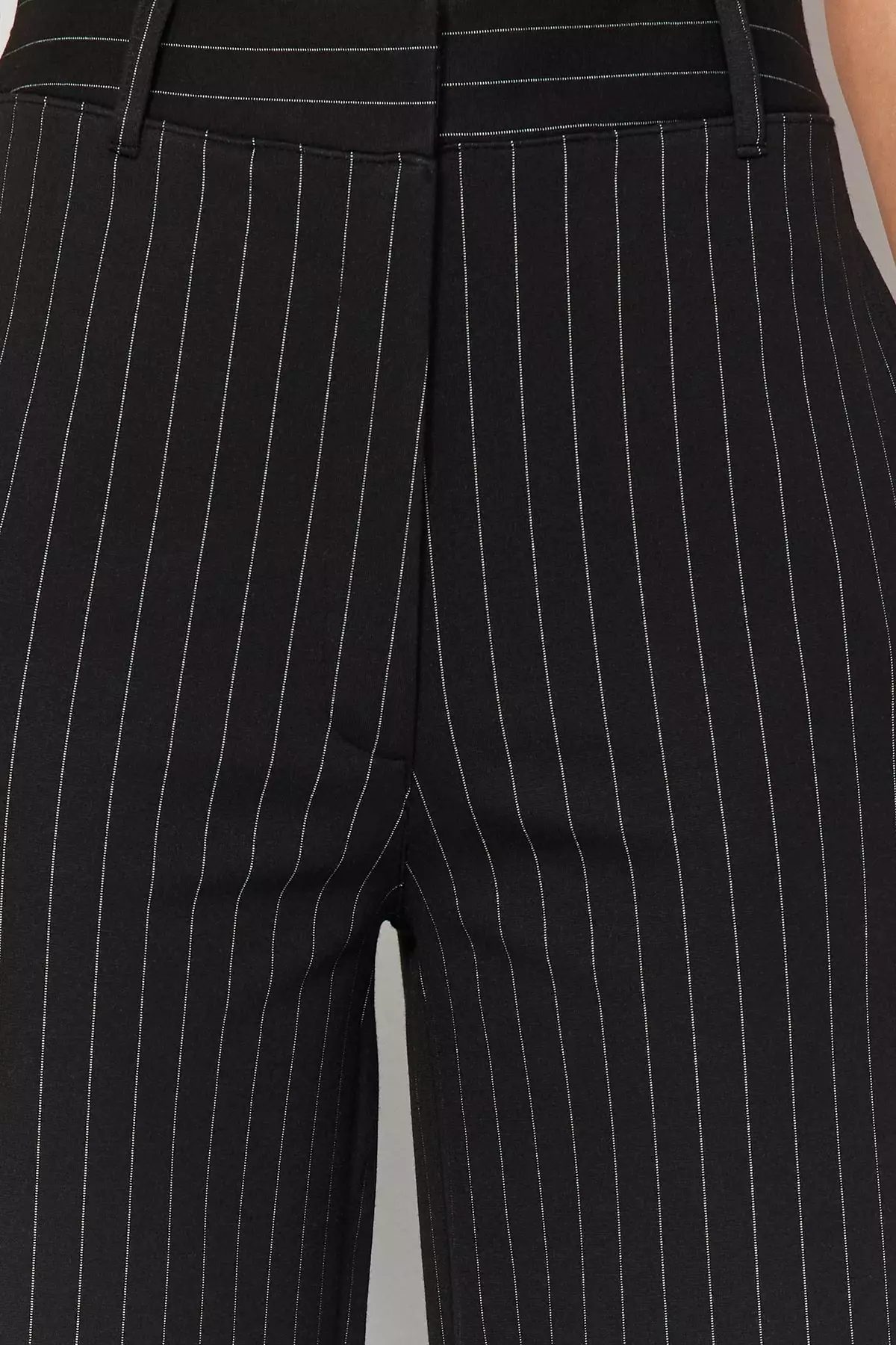 High Waist Striped Straight Trousers