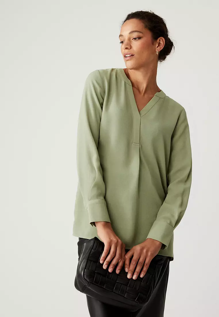 marks and spencer tie neck blouse