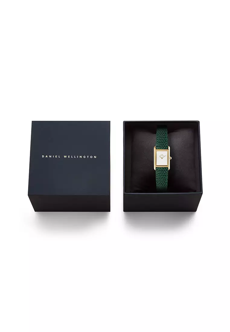 Bound Mini Green Lizard White Gold - Women Watch Stainless Steel Leather Strap watch DW Official Authentic Original 女士手錶 不銹鋼手錶 DW 官方 真皮手錶 正品