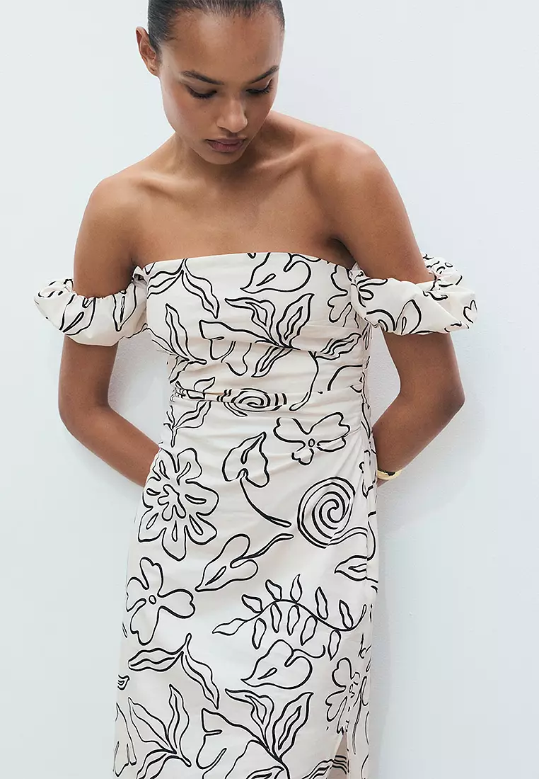 Strapless Floral Dress