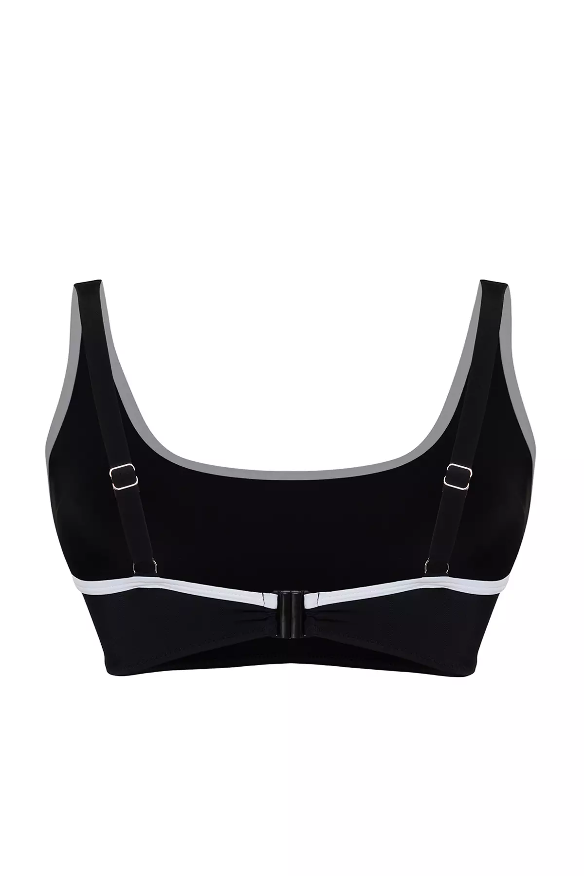 Plus Size Contrast Piping Detail Bikini Top
