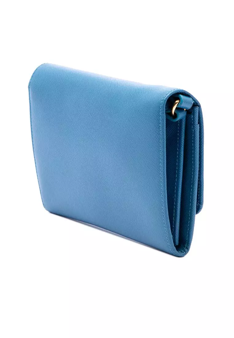 Pre-Loved Prada Saffiano Lux Bow Wallet On Strap