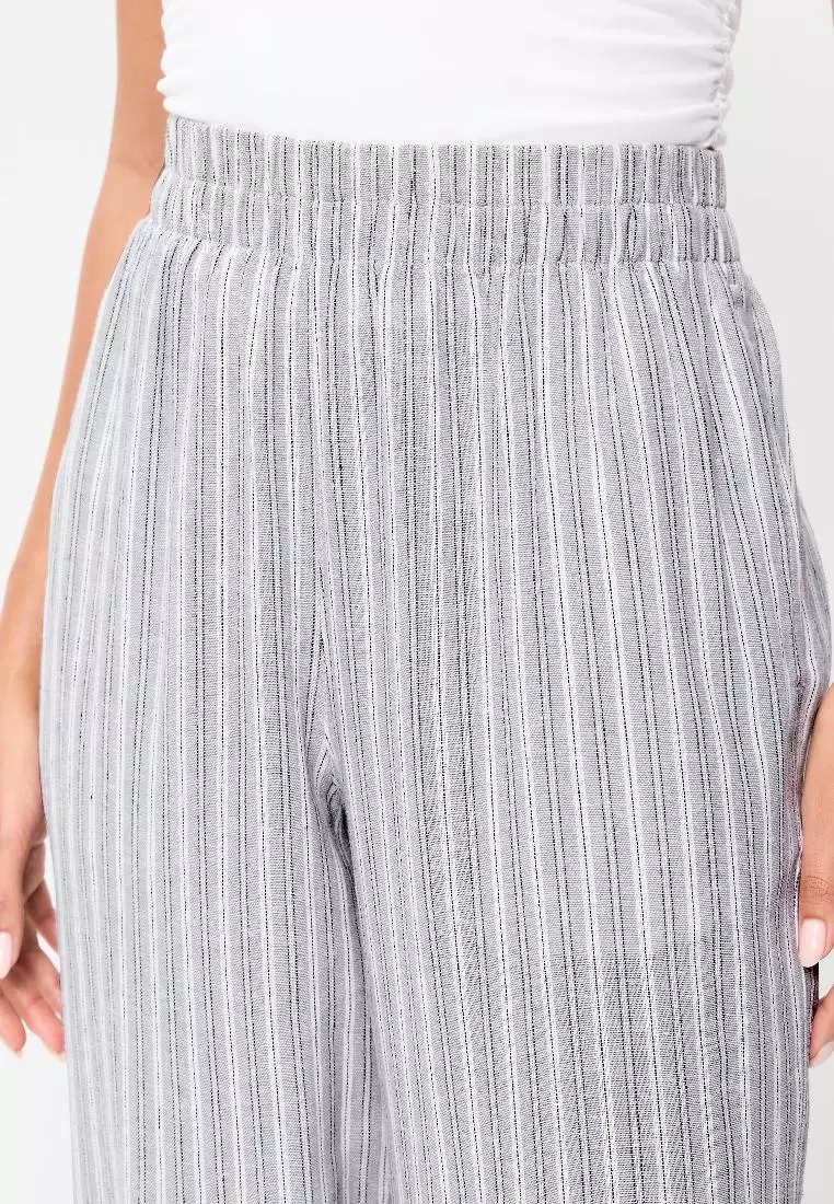 High-Waisted Linen-Blend Super Wide-Leg Pants