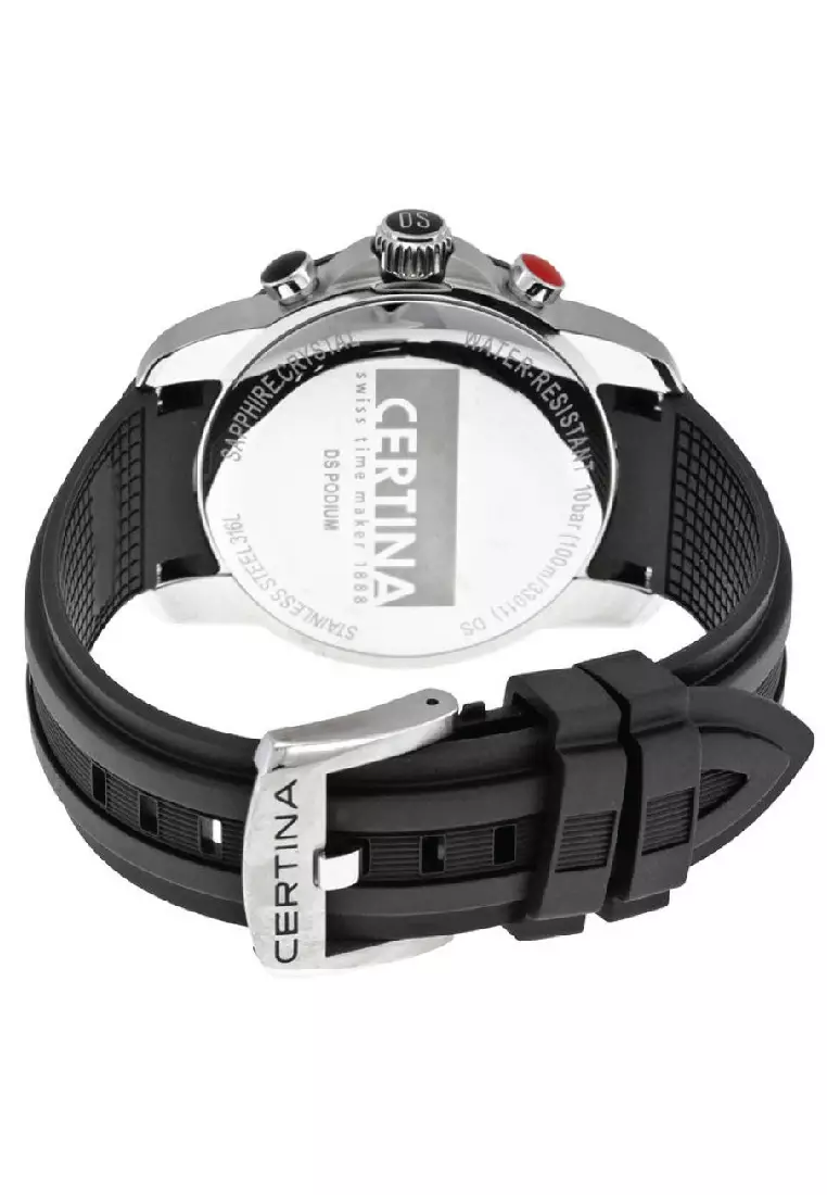 Certina DS Podium Chronograph Men's Black GMT Watch - C0016392705700