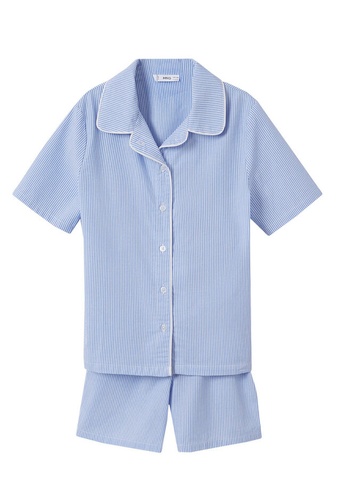 MANGO KIDS blue Striped Short Pyjama Set BC2CAKA27A2BBFGS_1