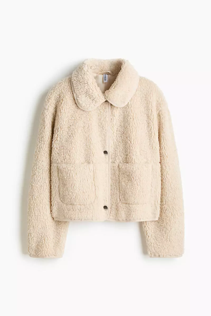 Collared teddy jacket