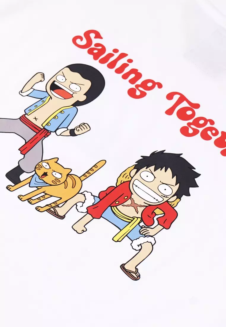 3Second x One Piece x Tahilalats Men's T-Shirt Short Sleeve Relaxed Fit Ben Luffy 540924