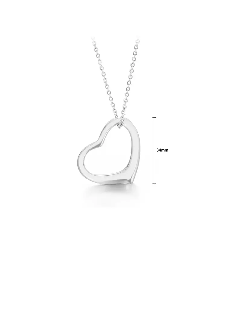 Simple and Fashion 316L Stainless Steel Hollow Heart-shaped Pendant with Necklace