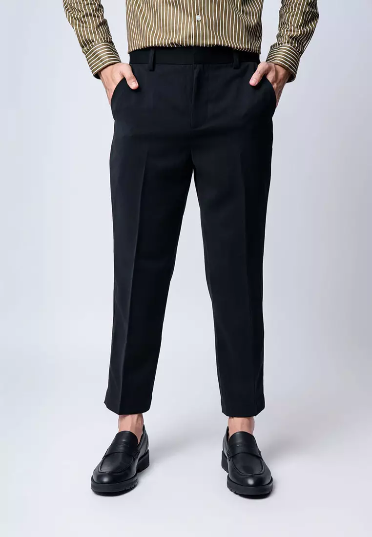 Formal Ankle Pants Straight Fit Black