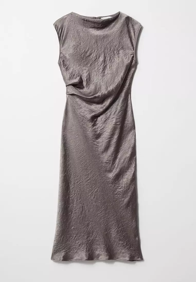 Bias-Cut Satin Midi Dress