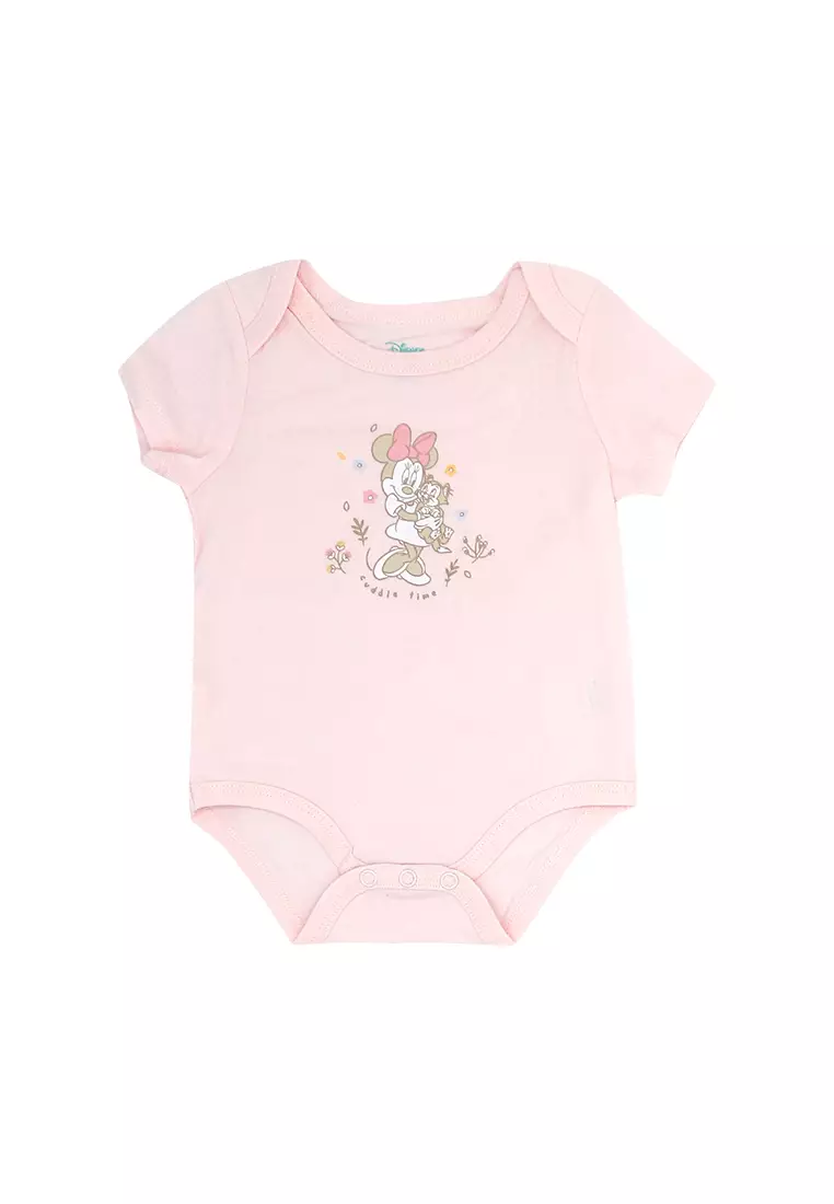 Baby Girl Licensed Newborn Essentials Short Sleeve Onesie Pack of 3 "Blooming"