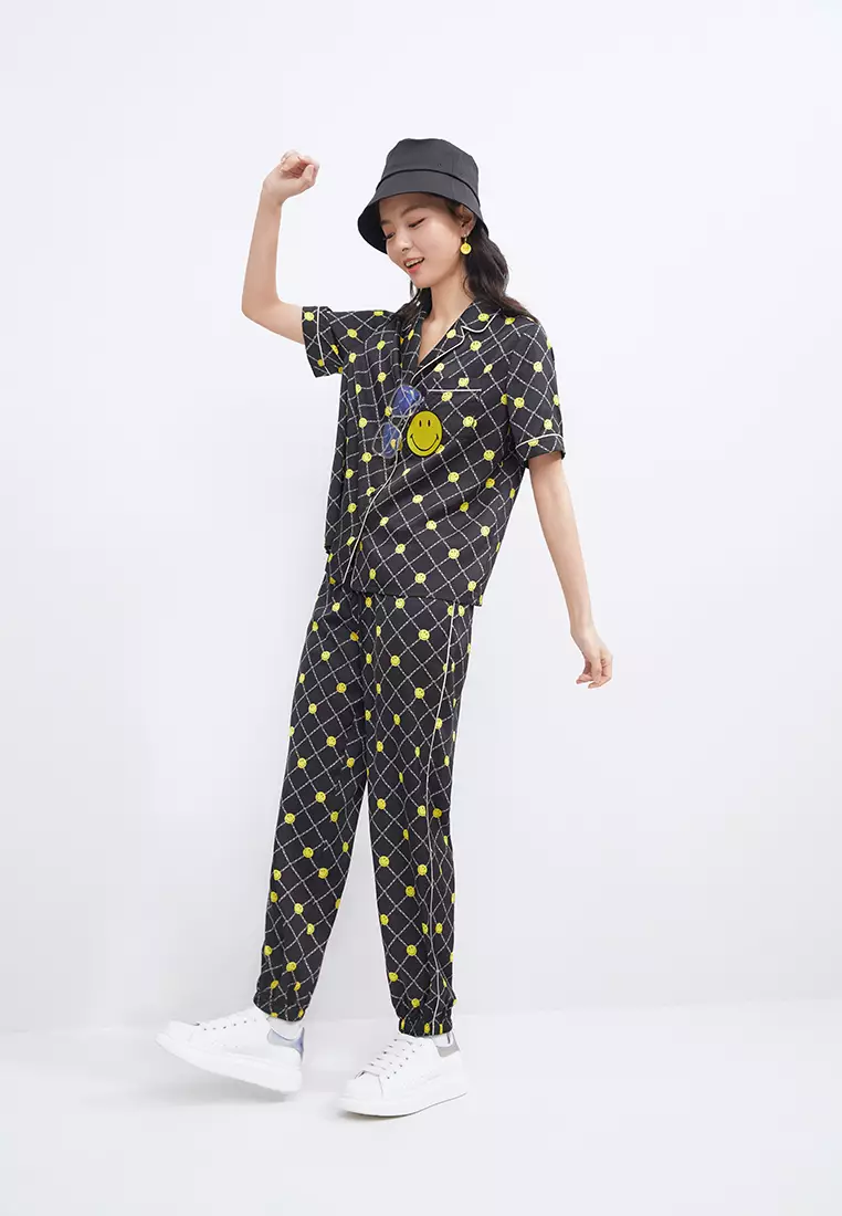 Smiley Emoji Print Blouse
