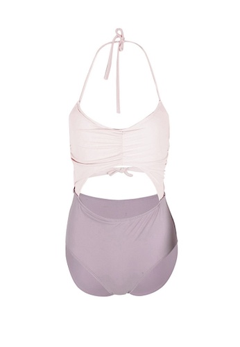 Glamorbit white Pink And Purple Duo Colour Monokini Swim Wear 298CEUSC13DBEFGS_1