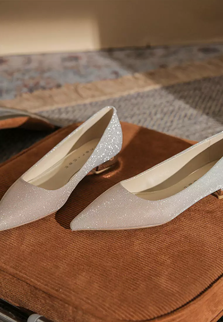2.5CM Wedding Banquet Sequin Low Heels IF2215