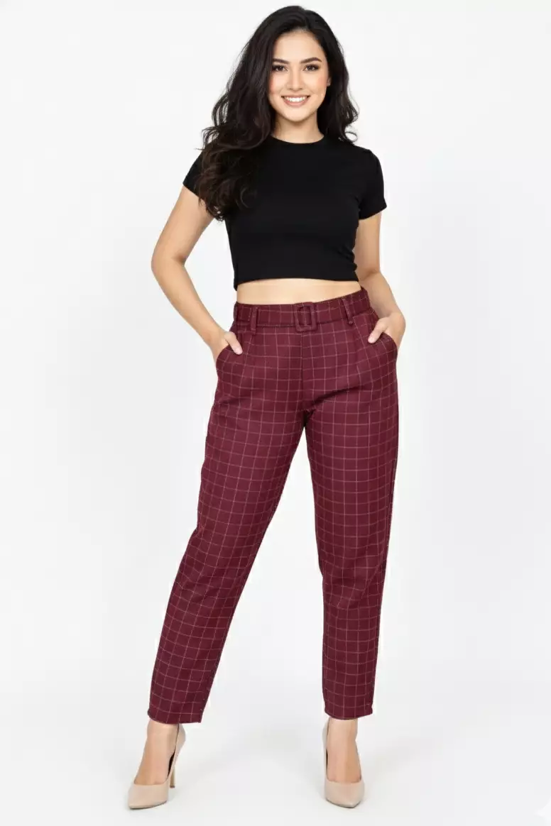 Celana Panjang Wanita Yura Checkred Pants