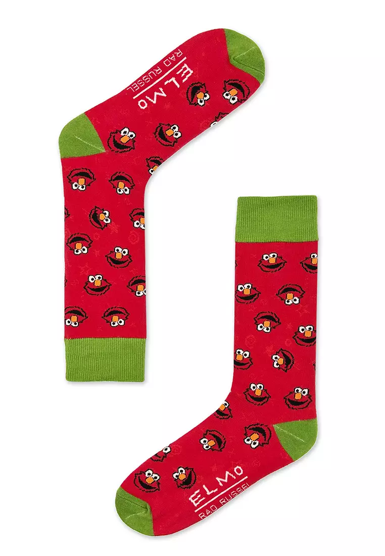 Rad Russel Sesame Street X Rad Russel - Elmo Pattern Crew Socks 2025 ...