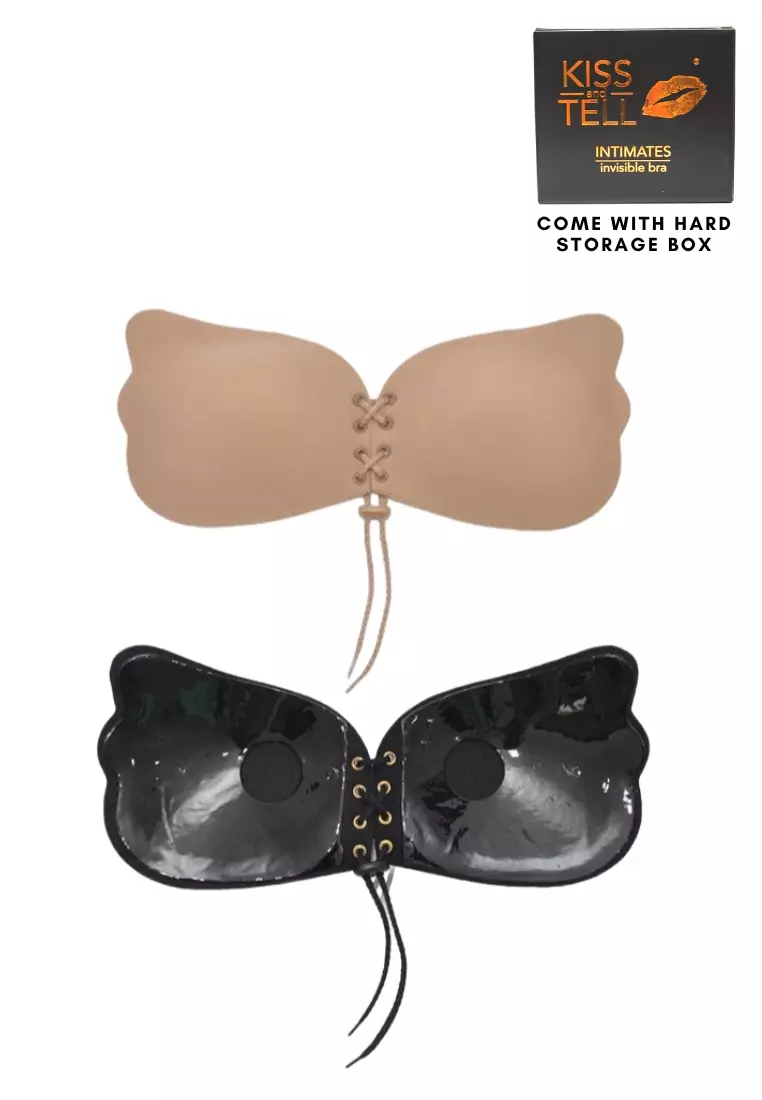 Kiss & Tell 2 Pack Amara Butterfly Push Up Nubra in Nude and Black