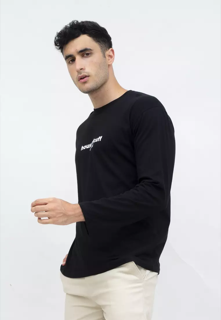 Kaos cotton combed lengan panjang pria unisex houseofcuff Geisha Wave