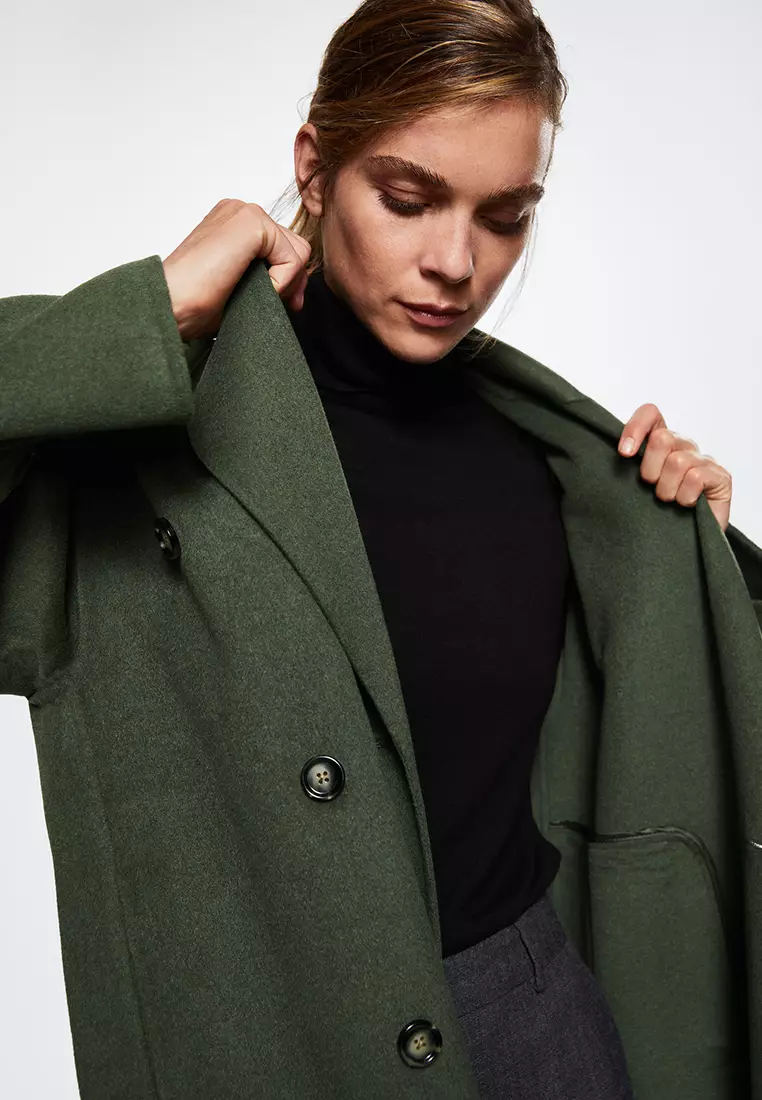 Mango khaki coat hot sale