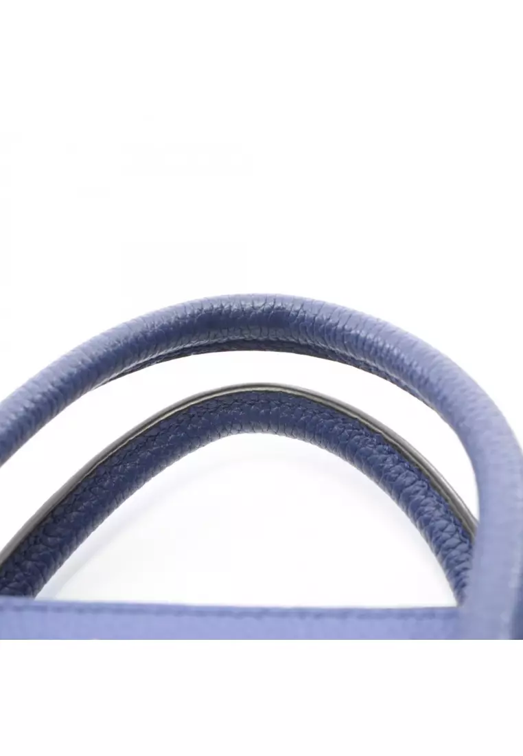 Pre-Loved Celine luggage nano shopper Handbag leather blue 2WAY