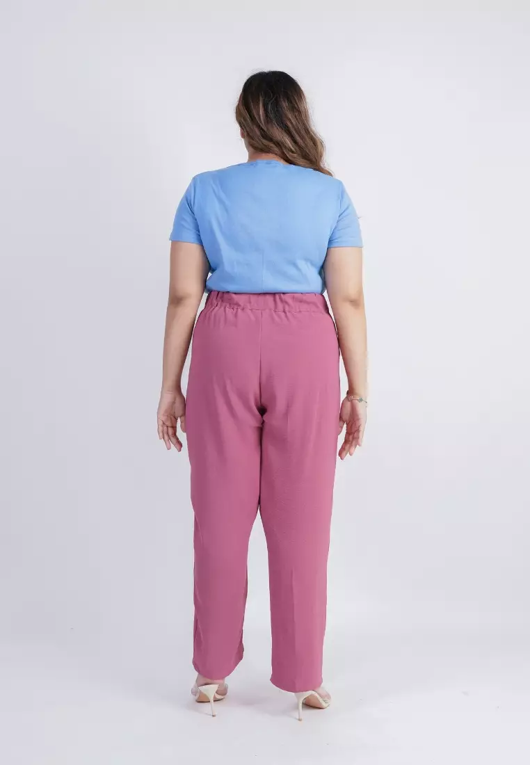 plus size min ji pants universal pink