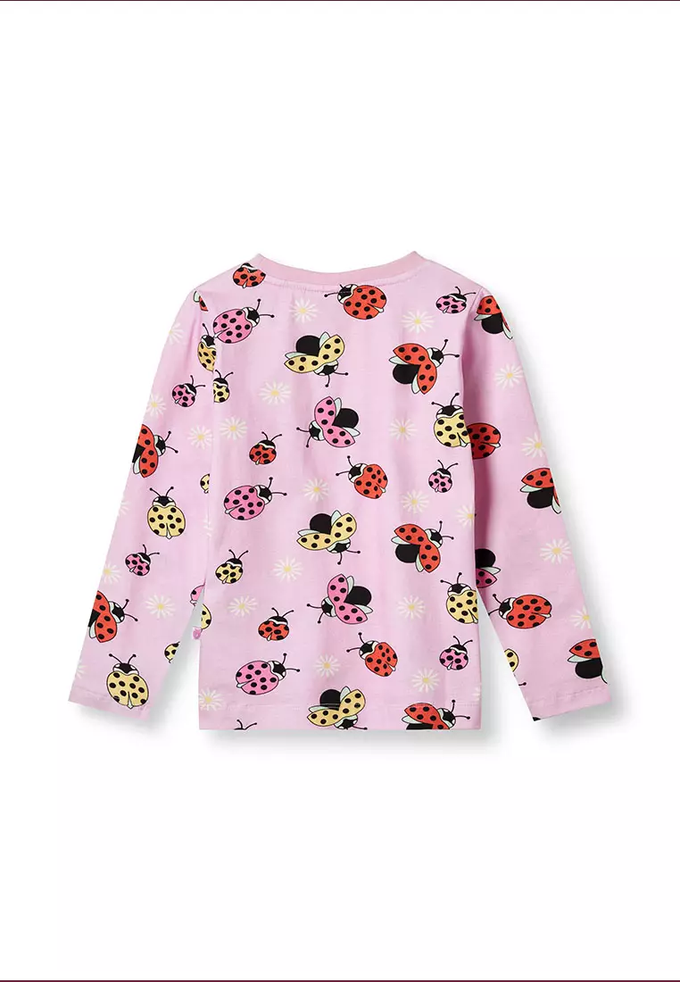 Long-sleeved top with ladybirds