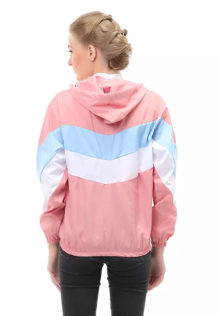 Hardwin Jacket Outer Wanita Jaket Hoodie 3 Warna Material Parasut Despo ORIGINAL - Pink