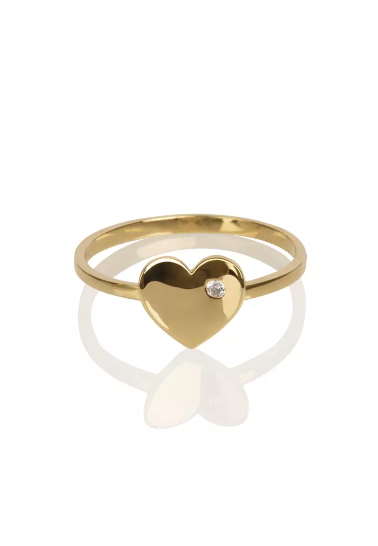 Concave Heart Ring 18k Gold