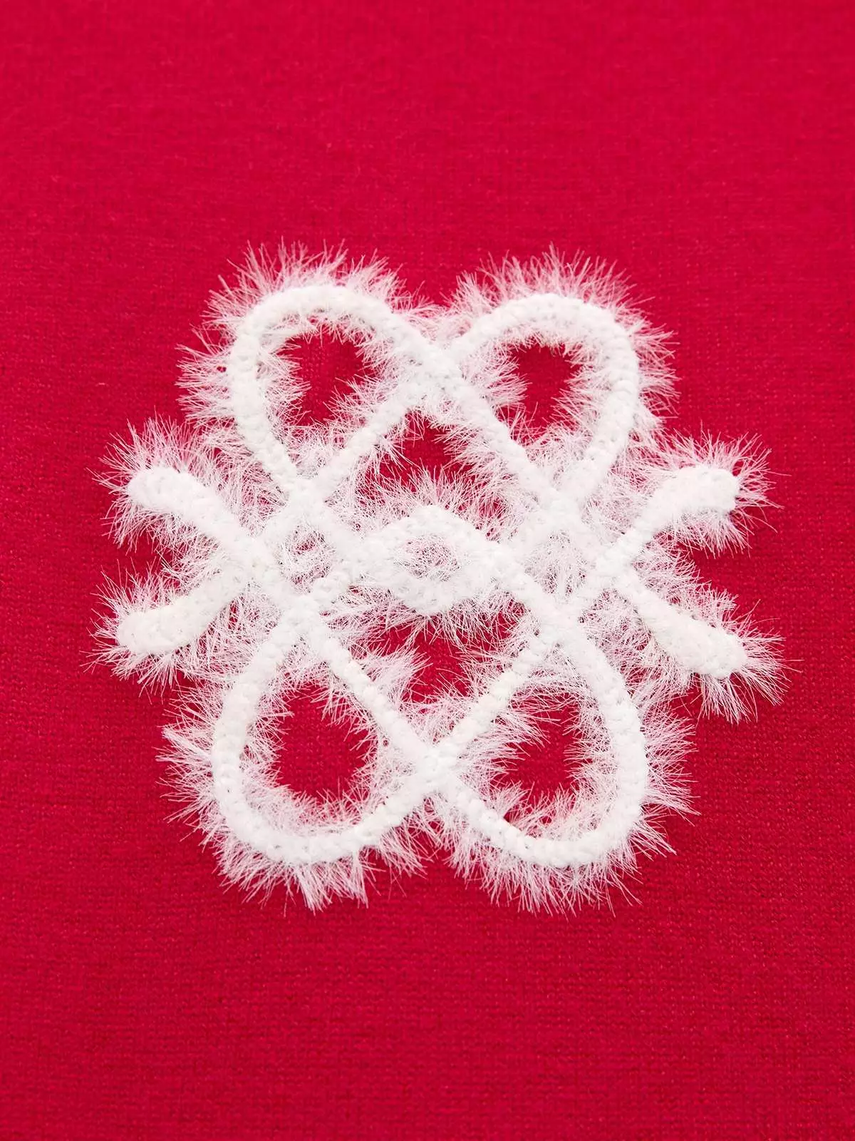 Pomelo - Top Wanita - Embroidered Logo Knit Top - Red