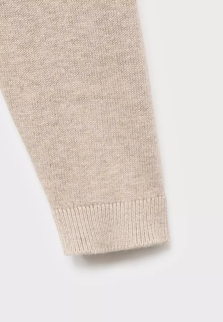 Knitted Sweater With Ribbed Details