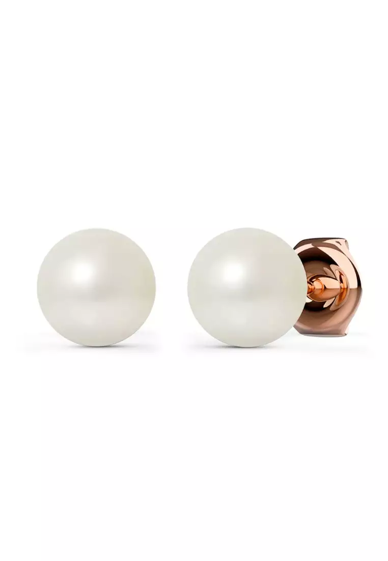Genuine pearl stud earrings sales